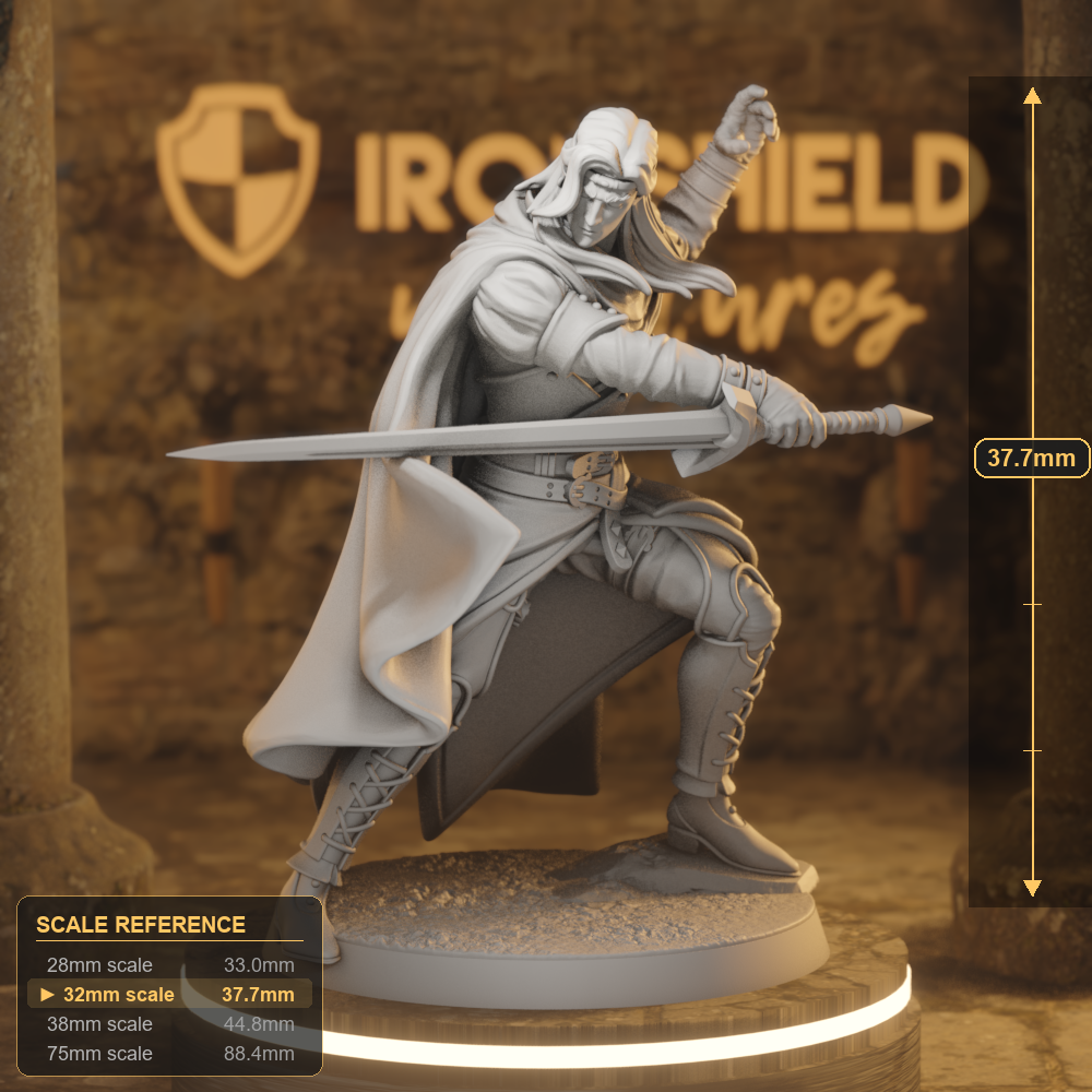Vaelyx Shadow Warlock 2 Elf Warlock DnD miniature 3D printed resin tabletop RPG figure