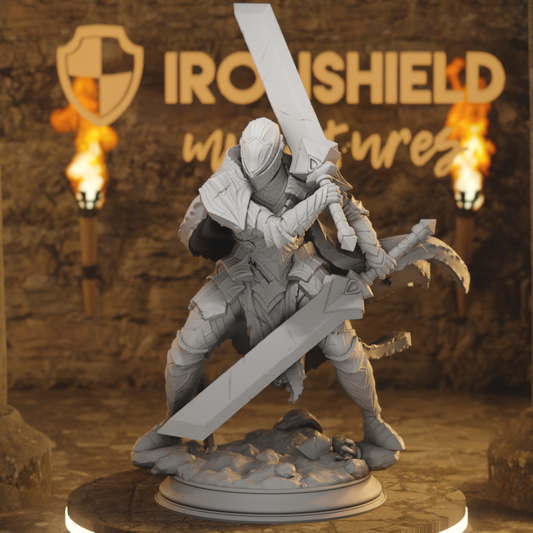 Valoris Human Fighter DnD miniature 3D printed resin tabletop RPG figure