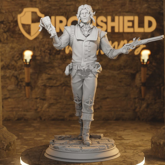 Vampiresocialitehunter Human Gunslinger DnD miniature 3D printed resin tabletop RPG figure