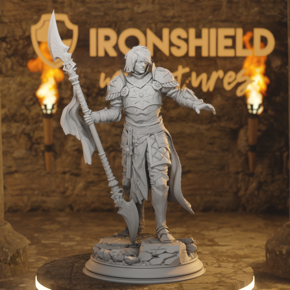 Vendimar Elf Fighter, Paladin DnD miniature 3D printed resin tabletop RPG figure