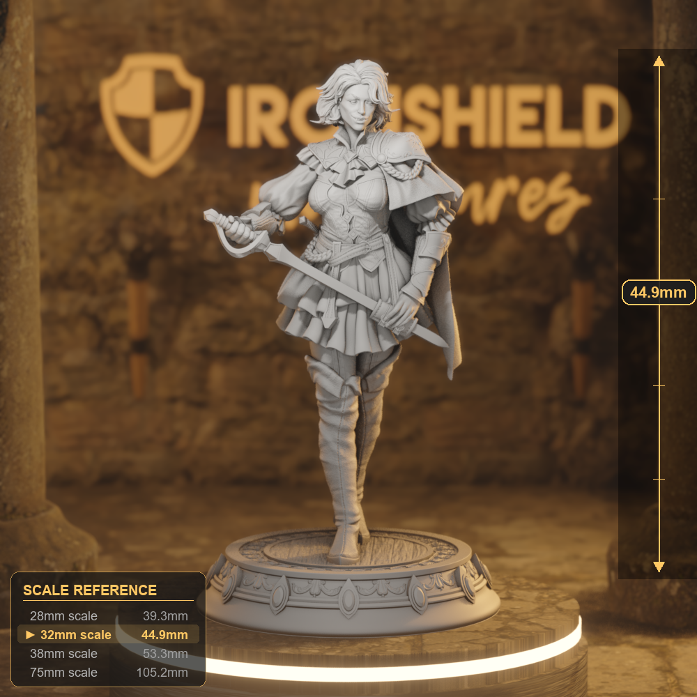 Victoria Human, Vampire Fighter, Rogue DnD miniature 3D printed resin tabletop RPG figure