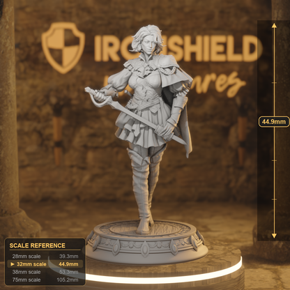 Victoria Human, Vampire Fighter, Rogue DnD miniature 3D printed resin tabletop RPG figure