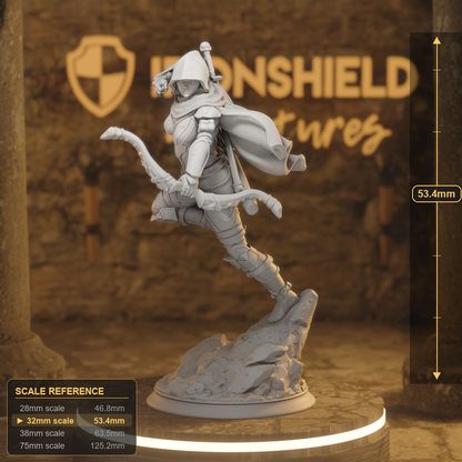 Virana Hunter Human Ranger DnD miniature 3D printed resin tabletop RPG figure