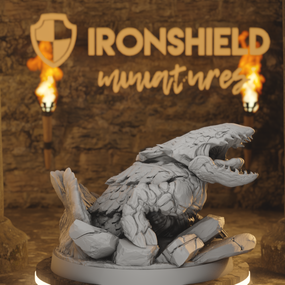 Wasteland Bulette 3 Monstrosity DnD miniature 3D printed resin tabletop RPG figure