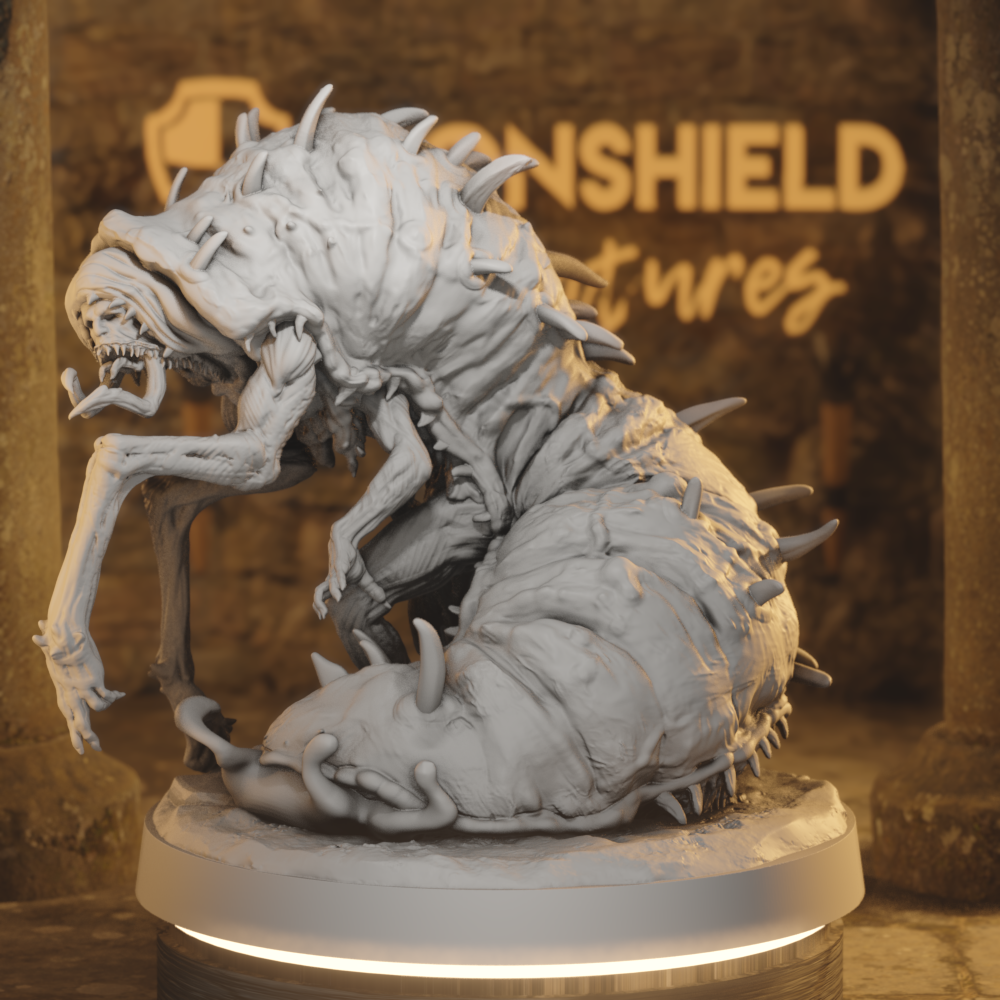 Whispering Worm 1 Aberration DnD miniature 3D printed resin tabletop RPG figure