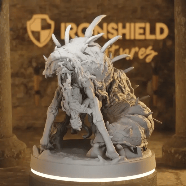 Whispering Worm 3 DnD miniature 360 turntable animation