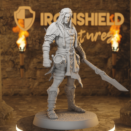 Whisperwood Guardian 1 Elf Ranger DnD miniature 3D printed resin tabletop RPG figure