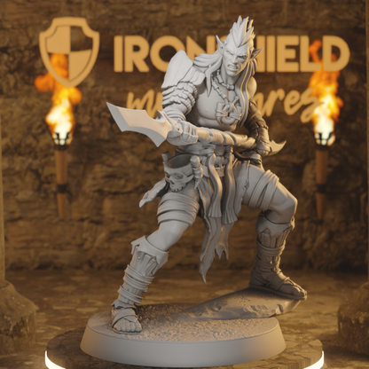 Whisperwood Guardian 2 Elf Ranger DnD miniature 3D printed resin tabletop RPG figure