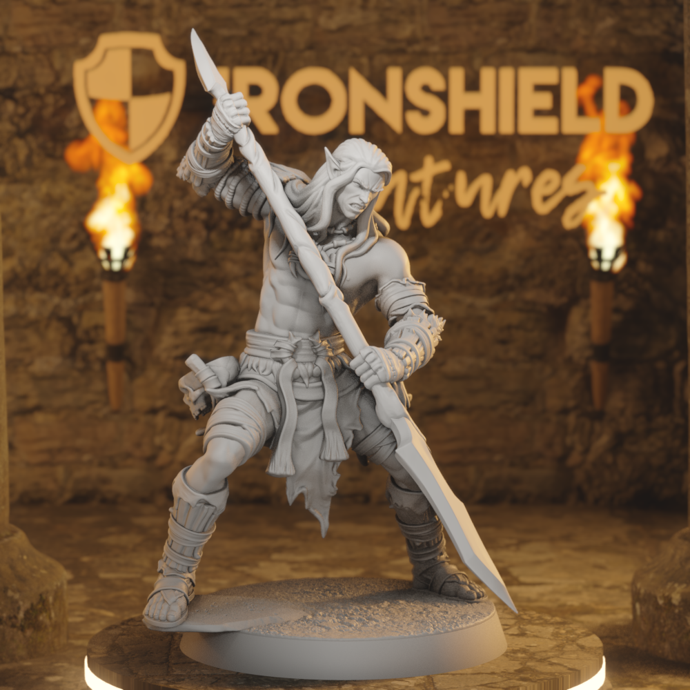 Whisperwood Guardian 3 Elf Ranger DnD miniature 3D printed resin tabletop RPG figure