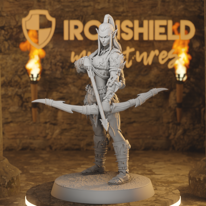 Whisperwood Ranger 1 Elf Ranger DnD miniature 3D printed resin tabletop RPG figure