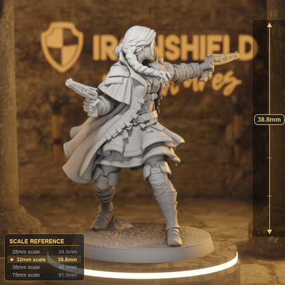 Witchfinder Gretta - Human Gunslinger Fighter Dual-Pistol Witch Hunter