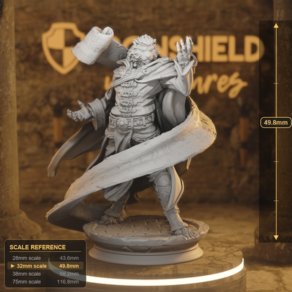 Za Kar Beastfolk Wizard DnD miniature 3D printed resin tabletop RPG figure