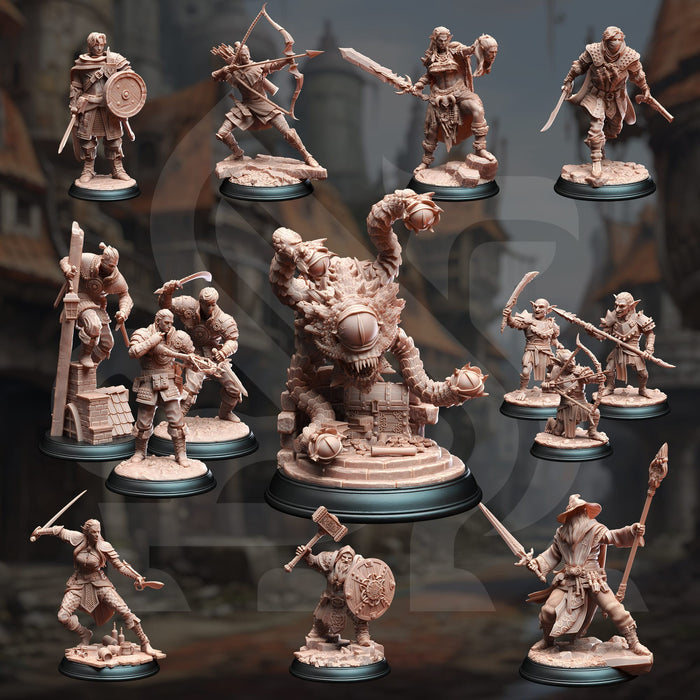 Adventure Calls - Full Set 13 Adventurer Hero Party Miniatures | DnD Tabletop RPG | DM Stash