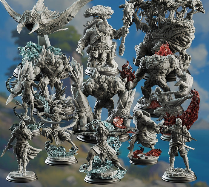 Krieg der Elemente – DND 5e Starter-Kampagne – Komplettset mit 13 Figuren + Karten + Charakterblättern D&amp;D 
