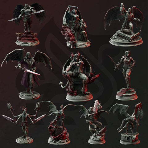 Blood from Stone - Full Set 10 Vampire Gargoyle Gothic Miniatures | DnD Tabletop RPG | DM Stash