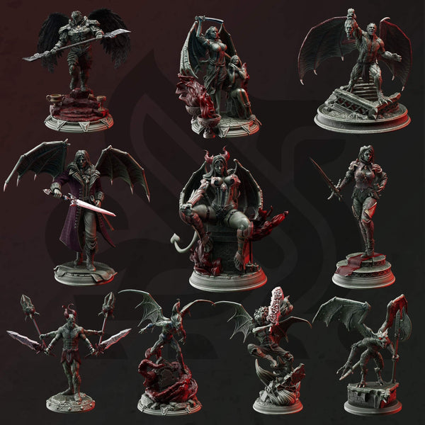 Blood from Stone - Full Set 10 Vampire Gargoyle Gothic Miniatures | DnD Tabletop RPG | DM Stash
