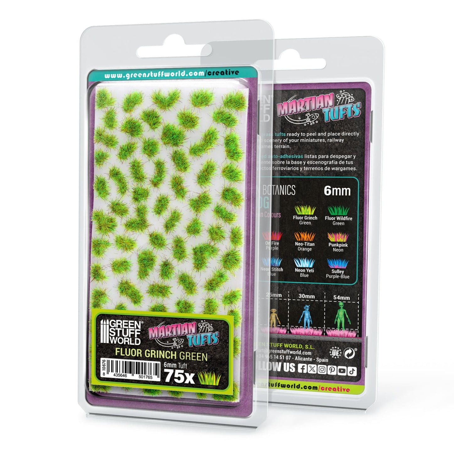 Green Stuff World Martian Tufts 6mm - FLUOR GRINCH GREEN