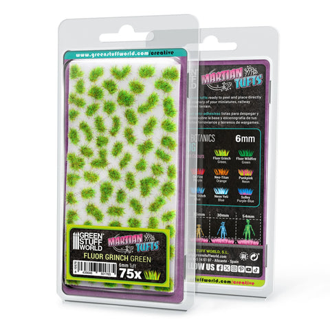 Green Stuff World Martian Tufts 6mm - FLUOR GRINCH GREEN