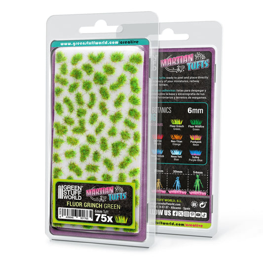 Green Stuff World Martian Tufts 6mm - FLUOR GRINCH GREEN