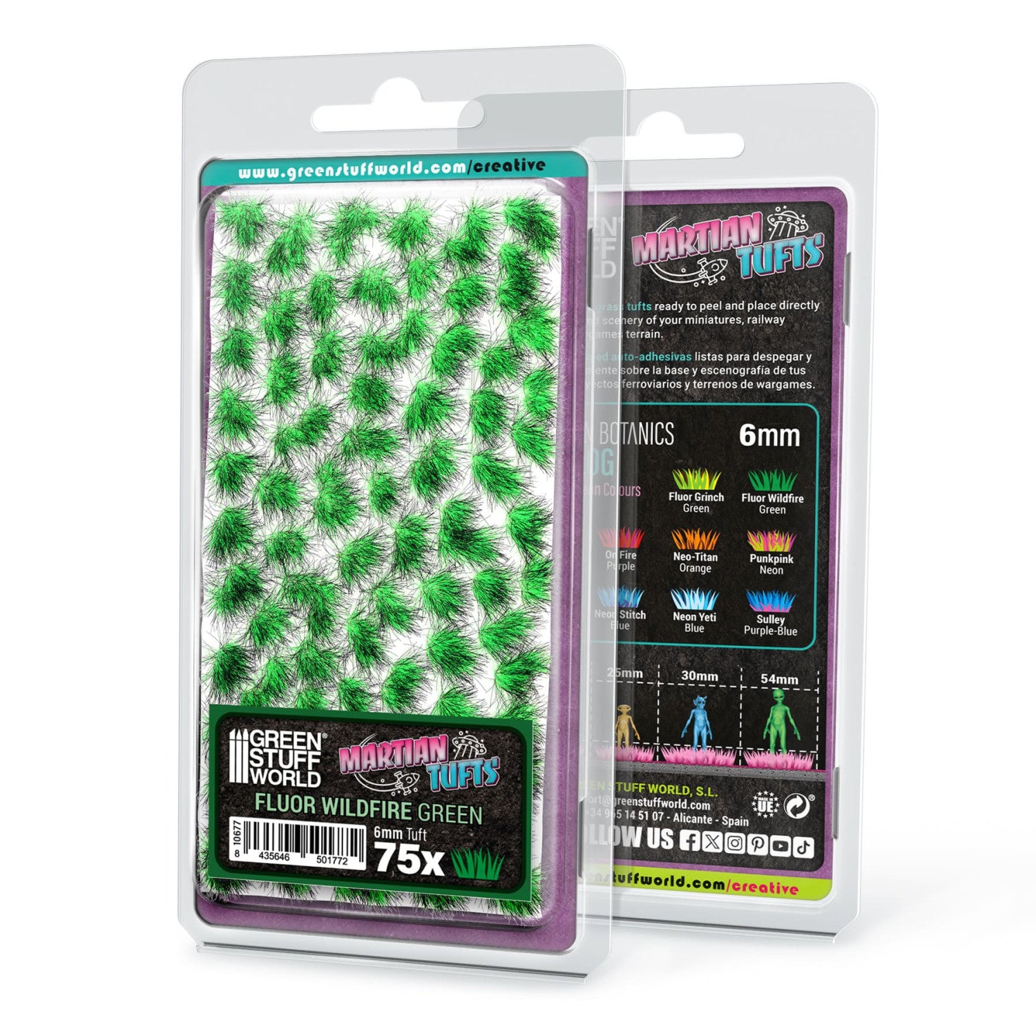 Green Stuff World Martian Tufts 6mm - FLUOR WILDFIRE GREEN