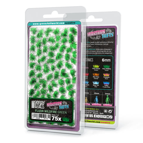 Green Stuff World Martian Tufts 6mm - FLUOR WILDFIRE GREEN