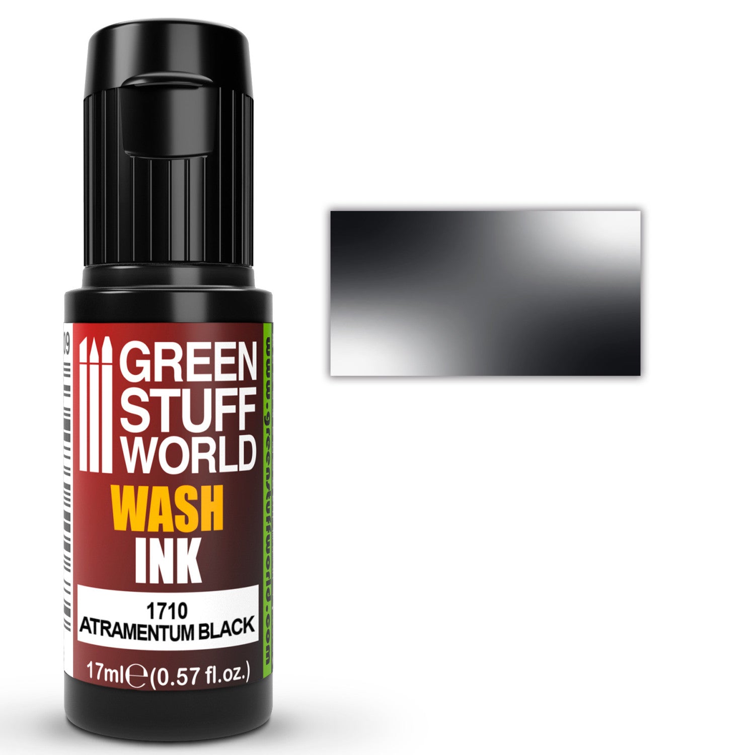 Green Stuff World Paint Pot - WASH ATRAMENTUM BLACK 17ml