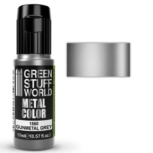 Green Stuff World Acrylic Metal Paint - GUNMETAL GREY 17ml