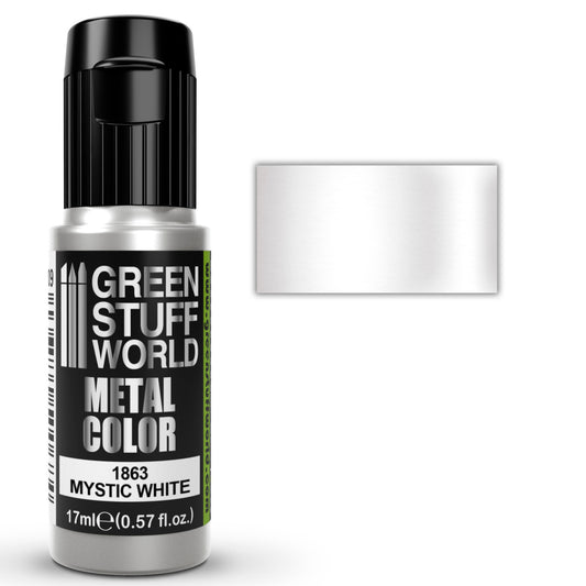 Green Stuff World Acrylic Metal Paint - MYSTIC WHITE 17ml
