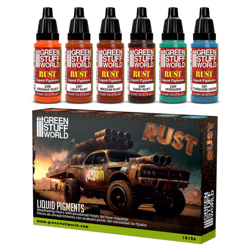 Green Stuff World Liquid Pigments Paint Set - RUST (Box x6)