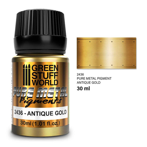 Green Stuff World Paint Pot - Pure Metal - ANTIQUE GOLD pigments 30ml