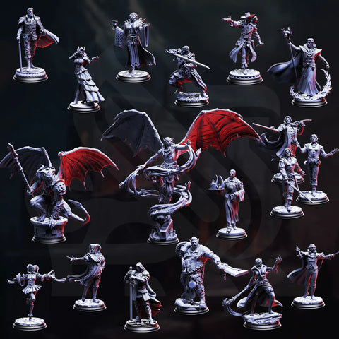 Crimson Masquerade - Full Set 18 Vampire Noble Gothic Horror Miniatures | DnD Tabletop RPG | DM Stash