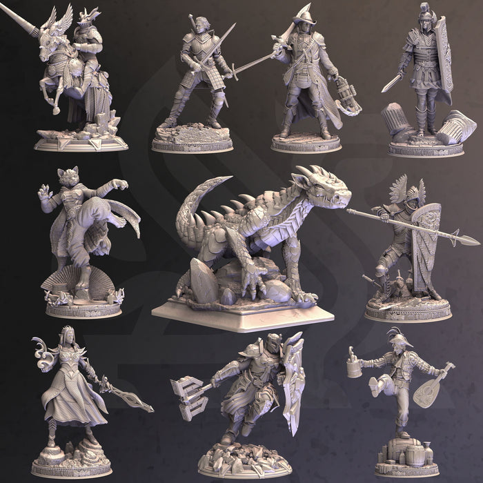 A Fallen Empire - Full Set 11 Undead Knight Empire Ruin Miniatures | DnD Tabletop RPG | DM Stash