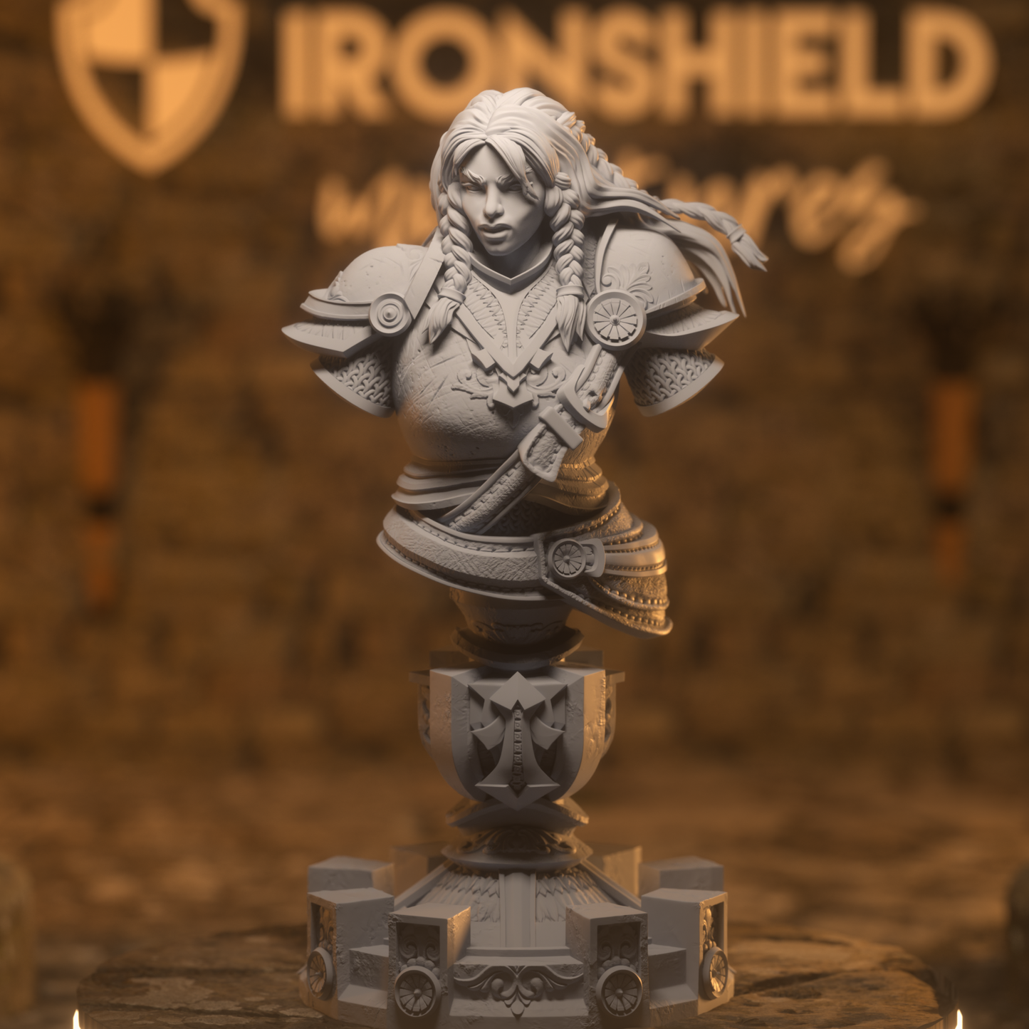 BUST -Jorjie of Hvirna – Veteran Fighter 120mm tall figure print 3d 12k miniature Gift Idea Dungeons and Dragons Tabletop DM Stash (Copy)