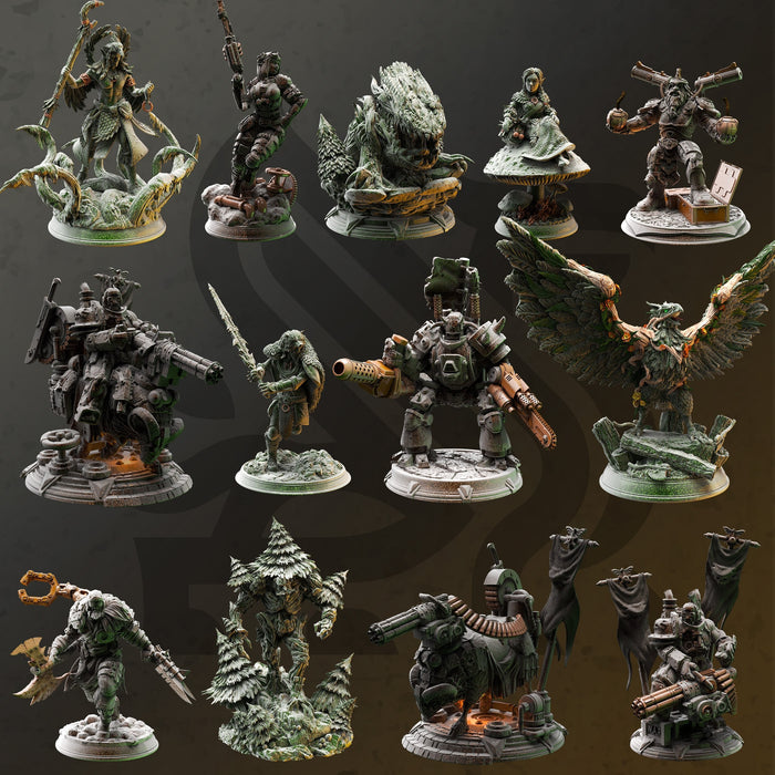 Fire & Fey - Full Set 12 Fire Fey Elemental Adventurer Miniatures | DnD Tabletop RPG | DM Stash