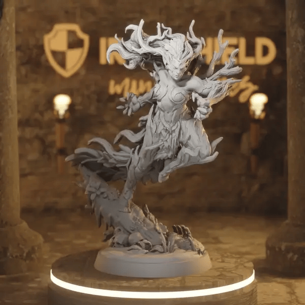 Graveroot Druid Druid DnD miniature 360 turntable animation