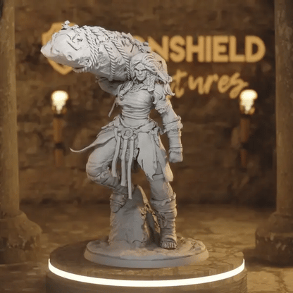 Hill Giant Matriarch DnD miniature 360 turntable animation