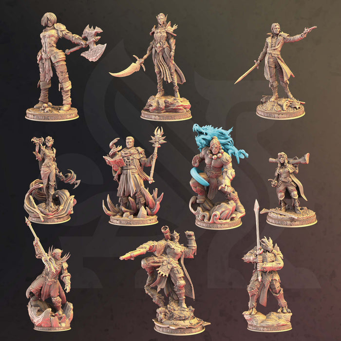 Hunters & Killers - Full Set 10 Assassin Hunter Rogue Miniatures | DnD Tabletop RPG | DM Stash