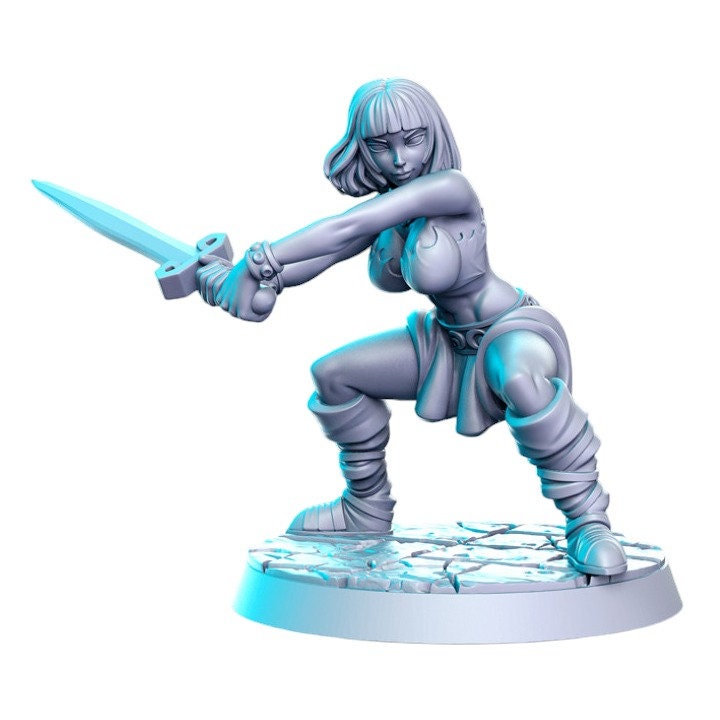 Barbarian warrior dnd figure print 3d resin 12k 32mm miniatures figures mini express delivery