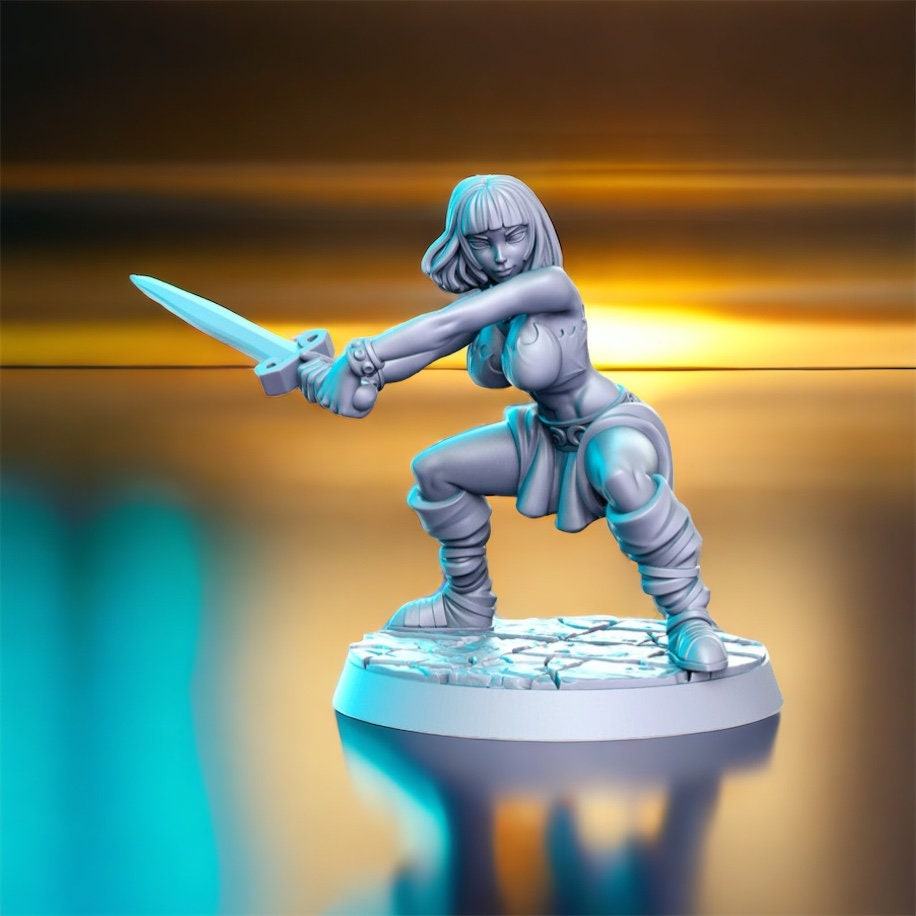 Barbarian warrior dnd figure print 3d resin 12k 32mm miniatures figures mini express delivery