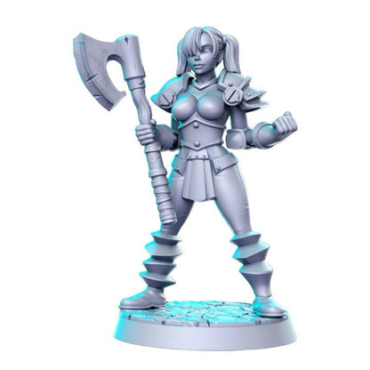 Chaos girl v4 without helmet dnd figure print 3d resin 12k 32mm miniatures figures mini