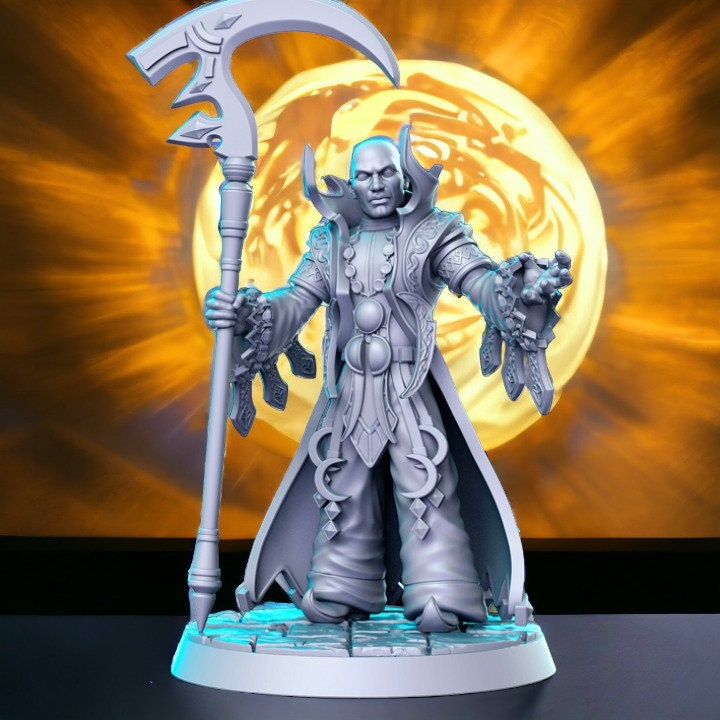 Zasalamel necrotic priest dnd figure print 3d resin 12k 32mm miniatures figures mini