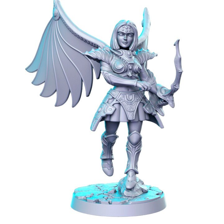 Shana winged archer dnd figure print 3d resin 12k 32mm miniatures figures mini