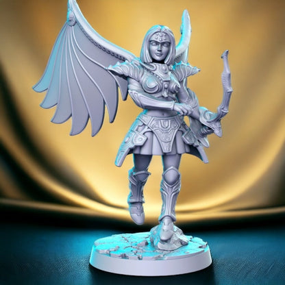 Shana winged archer dnd figure print 3d resin 12k 32mm miniatures figures mini