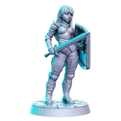 Katali royal guard shield maiden dnd figure print 3d resin 12k 32mm miniatures figures mini