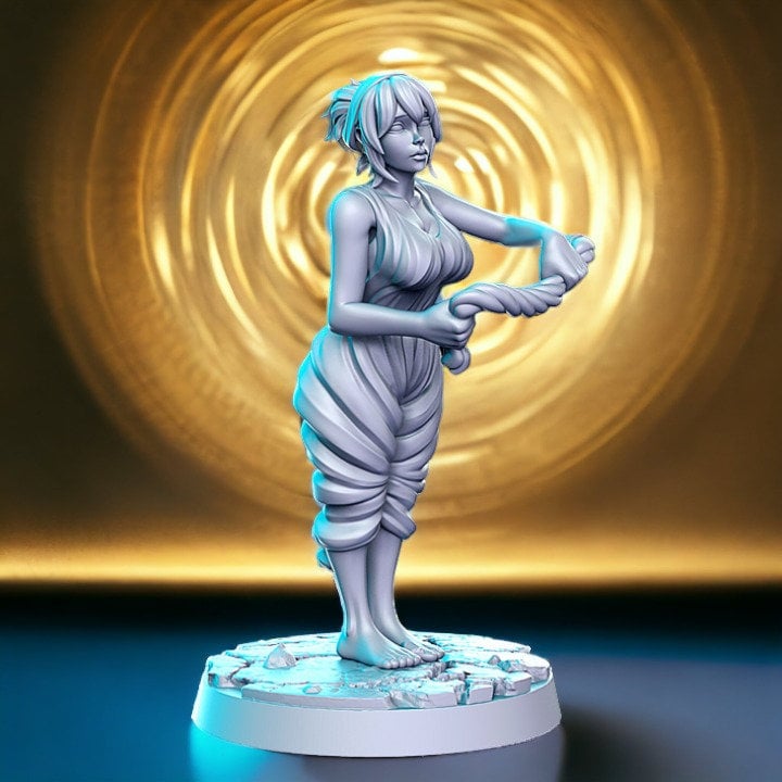 Beth washing girl for dnd figure print 3d resin 12k 32mm miniatures figures mini