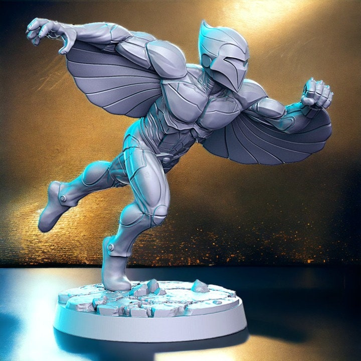 Hawkith space enforcer in combat runner speed wings armored mode for dnd figure print 3d resin 12k 32mm miniatures figures mini