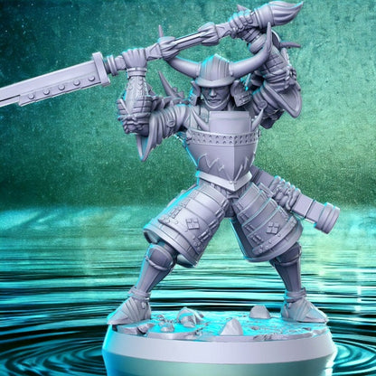 Kuroda nodachi wielding samurai swordsmen for dnd figure print 3d resin 12k 32mm miniatures figures mini