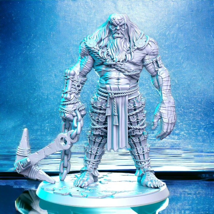 Morwyff ice giant monster Egyptian God beast creature for dnd figure print 3d resin 12k 32mm miniatures figures mini