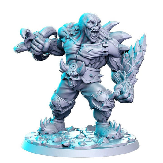 Muscular ogre zombie warrior with clawshield beast creature for dnd figure print 3d resin 12k 32mm miniatures figures mini