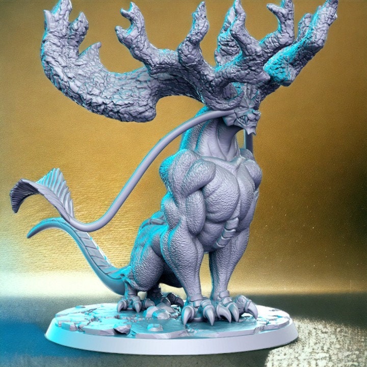 Pantherena wild panther with antlers monster beast creature for dnd figure print 3d resin 12k 32mm miniatures figures mini